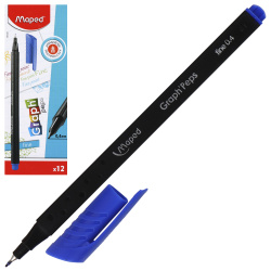 Ручка капиллярная, пишущий узел 0,4 мм, цвет чернил синий Graph Peps Maped 749120