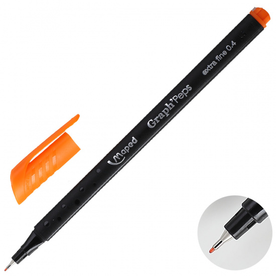 Ручка капил 0,4 однораз Graph Peps 749116 оранж к/к