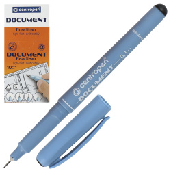 Ручка капиллярная, пишущий узел 0,1 мм, цвет чернил черный Document Centropen 2631/01-12(1)
