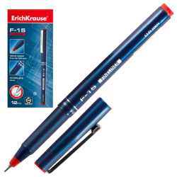 Ручка капиллярная, пишущий узел 0,6 мм, цвет чернил красный F-15 Erich Krause 37067