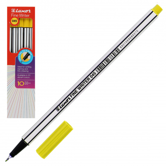 Ручка капиллярная, пишущий узел 0,8 мм, цвет чернил желтый Fine Writer Luxor 7127