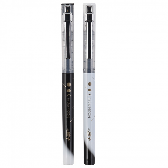 Ручка роллер пишущий узел 0,5 мм, игольчатая, одноразовая, цвет чернил черный Deli S858