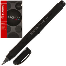 Ручка роллер пишущий узел 0,3 мм, одноразовая, цвет чернил черный Bl@ck Stabilo 1016/46