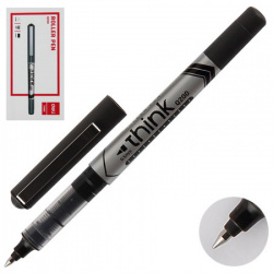 Ручка роллер пишущий узел 0,5мм, одноразовая, цвет чернил черный Deli 412144
