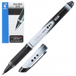 Ручка-роллер 0,5 резиновая манжетка Pilot одноразовая BLN-VBG5 (B) черный картонная коробка