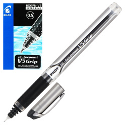 Ручка роллер пишущий узел 0,5 мм, игольчатая, одноразовая, цвет чернил черный Pilot BXGPN-V5 (B)