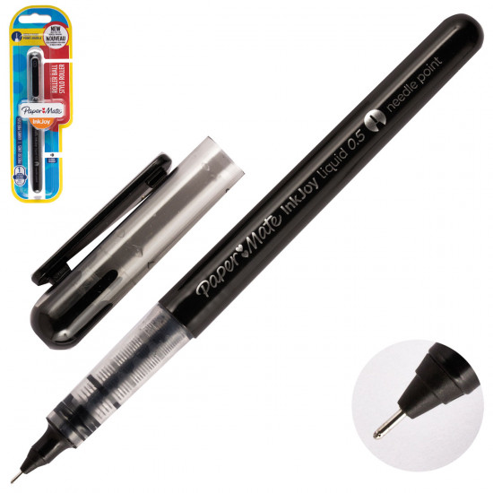 Ручка-роллер 0,5 PaperMate INKJOY 1986311 черный блистер с европодвесом