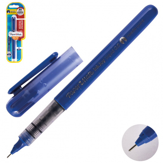 Ручка-роллер 0,5 PaperMate INKJOY 1986312 синий блистер с европодвесом