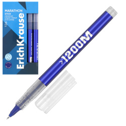 Ручка роллер пишущий узел 0,5 мм, одноразовая, цвет чернил синий Marathon Stick Erich Krause 62109