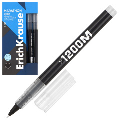 Ручка роллер пишущий узел 0,5 мм, одноразовая, цвет чернил черный Agile Erich Krause 62111