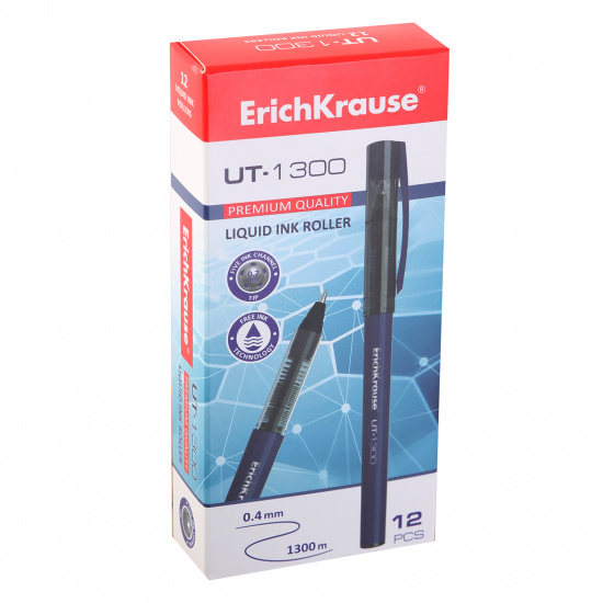 Ручка роллер пишущий узел 0,7 мм, одноразовая, цвет чернил синий UT-1300 Erich Krause 55395