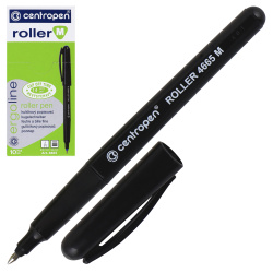 Ручка роллер пишущий узел 0,7 мм, одноразовая, цвет чернил черный Centropen 4665/01-12