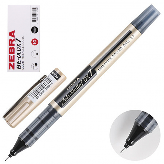 Ручка роллер пишущий узел 0,7 мм, одноразовая, цвет чернил черный Zebra 16081Z