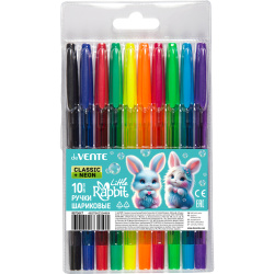 Набор шариковых ручек, 10 цветов, 10 шт, 0,7 мм, Little Rabbit, deVENTE, 5073617