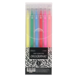 Набор гелевых ручек 6 цветов, 6 шт, 0,6 мм, одноразовая, неон Calligraphic КОКОС 212600