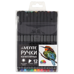 Набор капиллярных ручек, 12 цветов, 12 шт, 0,4 мм, круглый, Drops, deVENTE, 5060400