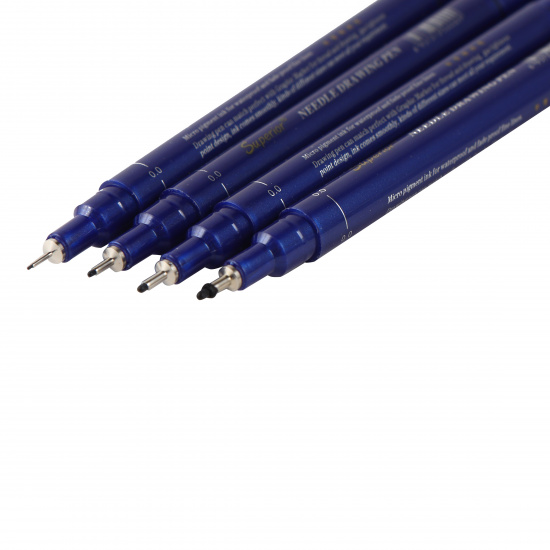  капиллярных ручек 1 цвет, 4 шт, 0,1 мм, 0,5 мм, 0,8 мм, 1,0 мм .