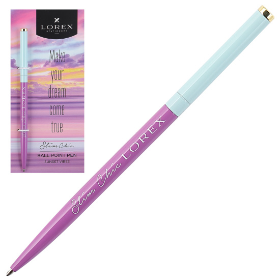 Ручка шариковая, пишущий узел 0,7 мм, корпус круглый, цвет чернил синий Sunset Slim Chic inФОРМАТ LXOPSC-SV1