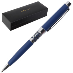 Ручка подарочная, шариковая, пишущий узел M (medium) 1 мм, корпус круглый, цвет чернил синий Venezia Manzoni VEN13TM-BM