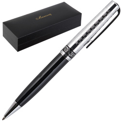 Ручка подарочная, шариковая, пишущий узел M (medium) 1 мм, корпус круглый, цвет чернил синий Trento Manzoni KR640BM