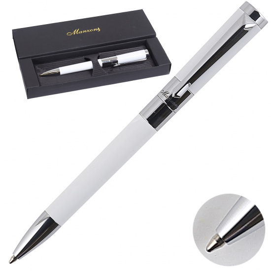 Ручка шариковая, подарочная, пишущий узел M (medium) 1мм, корпус круглый, цвет чернил синий Manzoni FOR6033-B