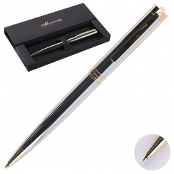 Ручка подарочная, шариковая, пишущий узел M (medium) 1 мм, корпус круглый, цвет чернил синий Manzoni SAV31TG-B