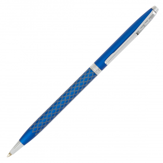 Ручка шариковая подарочная синий корпус с серебряной отделкой поворотный механизм Pierre Cardin GAMME PC1216BP синяя картонный футляр