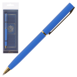 Ручка шариковая подарочная синий корпус поворотный механизм FIORENZO Символика 232009 синяя пакет opp/подложка