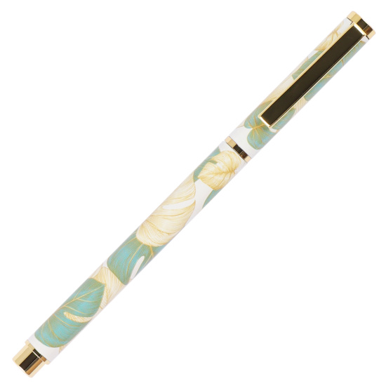 Ручка шариковая, пишущий узел F (fine) 0,7 мм, корпус круглый, цвет чернил синий Тропические листья FIORENZO 232017