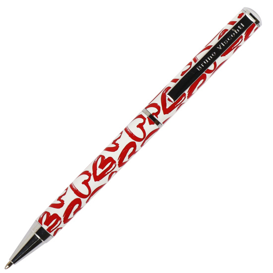 Ручка шариковая, пишущий узел 0,7 мм, корпус круглый, цвет чернил синий Сердечки Красное Dolce Vita BrunoVisconti 20-0252/03