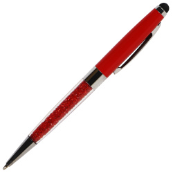 Ручка-стилус шариковая подарочная красный корпус поворотный механизм FIORENZO 170587 синяя картонный футляр