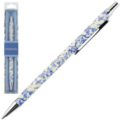 Ручка шариковая подарочная корпус с дизайном нажимной механизм FIORENZO Blue birds 253081 синяя картонный футляр