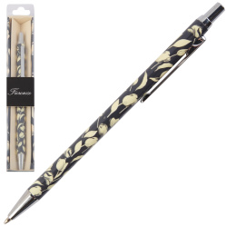 Ручка шариковая подарочная корпус с дизайном нажимной механизм FIORENZO Тюльпаны 253082 синяя картонный футляр