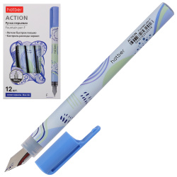 Ручка перьевая, F (fine) 0,5 мм, цвет чернил синий, Hatber, FP_085077