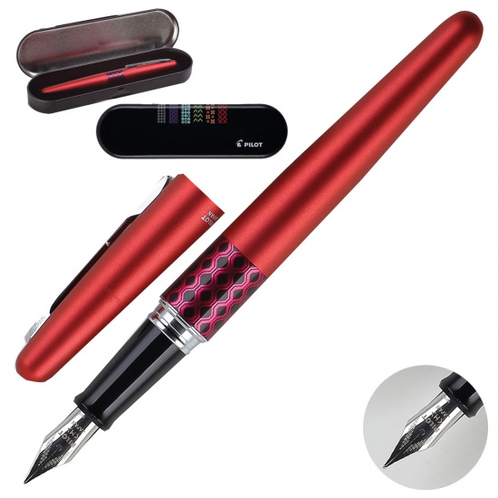 Ручка перо подарочная, M (medium) 1 мм, цвет корпуса красный Pop Collection Pilot FD-MR3-M WV