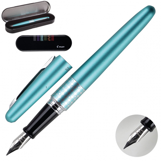 Ручка перо подарочная, M (medium) 1мм, цвет корпуса голубой Pop Collection Pilot FD-MR3-M DT