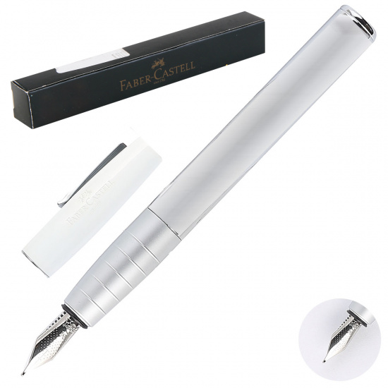 Ручка перо подарочная, M (medium) 1мм, цвет корпуса белый Faber-Castell 149270