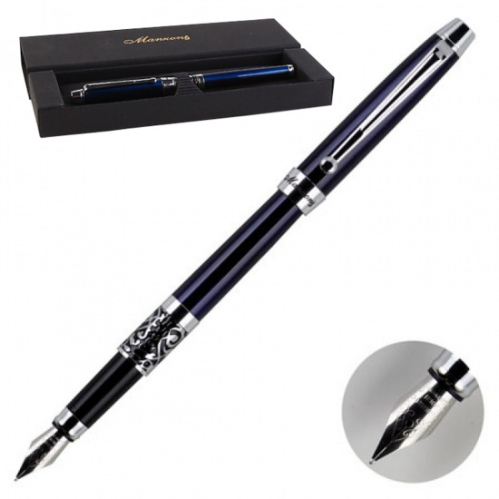 Ручка перо подарочная, цвет корпуса синий Venezia Manzoni AP009F-060610