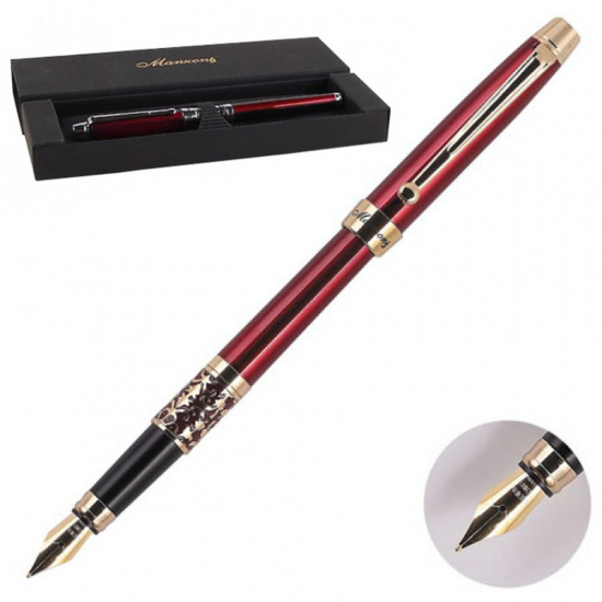 Ручка перо подарочная, цвет корпуса бордовый Venezia Manzoni AP009F-080898