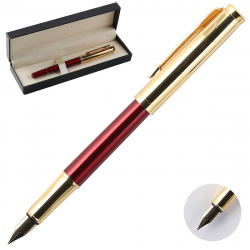 Ручка перо подарочная, цвет корпуса красный заправляемая FIORENZO 203539-2