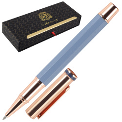 Ручка роллер, подарочная, F (fine) 0,7 мм, цвет корпуса сине-серый Coliseum Manzoni MACR-GG
