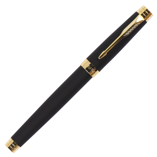Ручка роллер, подарочная, F (fine) 0,8 мм, цвет корпуса черный с золотой отделкой FIORENZO 203542-1