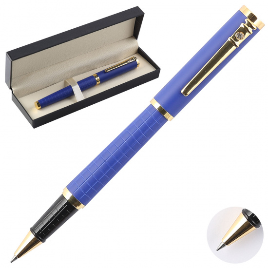 Ручка роллер, подарочная, F (fine) 0,8 мм, цвет корпуса синий FIORENZO 203551-1син