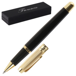 Ручка роллер, подарочная, F (fine) 0,8 мм, цвет корпуса черный/золото FIORENZO 213618