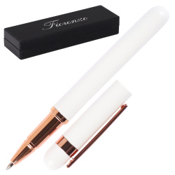 Ручка роллер, подарочная, M (medium) 1 мм, цвет корпуса белый FIORENZO 231450