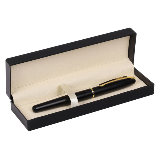Ручка роллер, подарочная, M (medium) 1 мм, цвет корпуса черный матовый FIORENZO 231457