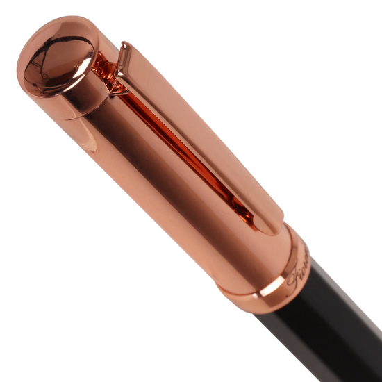 Ручка роллер, подарочная, F (fine) 0,7 мм, цвет корпуса черный/розовое золото FIORENZO 231467