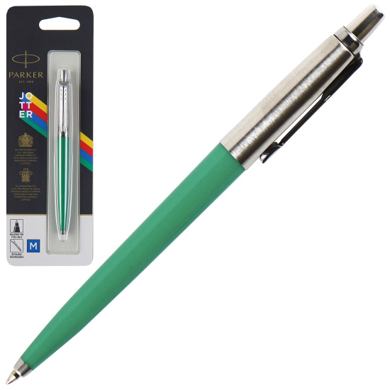 Ручка шариковая, пишущий узел M (medium) 1 мм, цвет чернил синий JOT ORIGINALS GREEN CT BP M BLU BL Jotter Parker 2076058