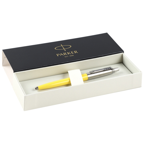 Ручка шариковая, пишущий узел M (medium) 1 мм, корпус круглый, цвет чернил синий Originals Yellow Chrome CT Jotter Parker 2111183