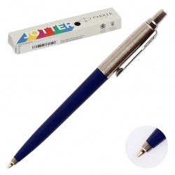Ручка подарочная, шариковая, пишущий узел M (medium) 1 мм, корпус круглый, цвет чернил синий Jotter Parker RG0033170
